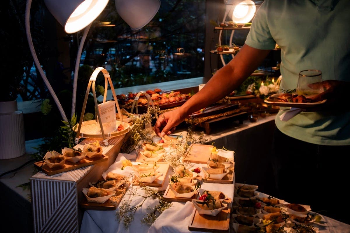 Catering spread at The Forge opening event