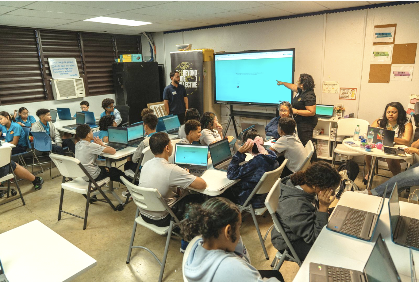 Students and instructors at Beyond Code Collective's Puerto Rico summer camp